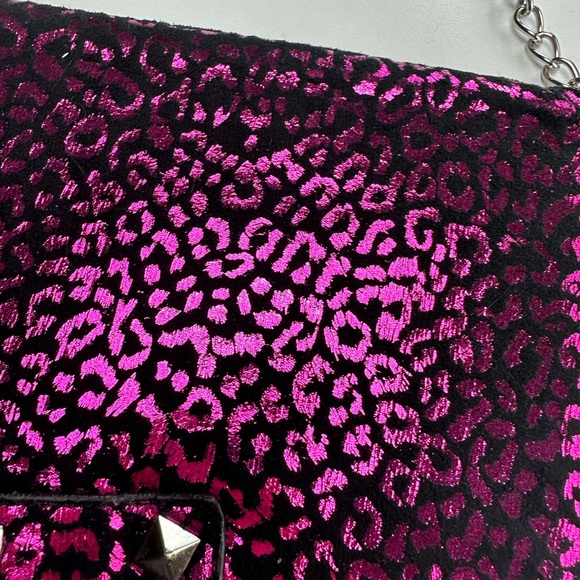 Betsy Johnson Vintage? Y2K Metallic Pinkish Animal Print Envelope Safari Purse - Picture 7 of 14